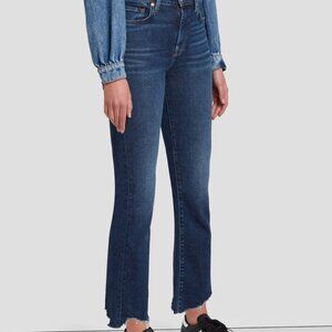 7 For All Mankind High Waist Slim Kick Raw Hem Jeans Size 29
